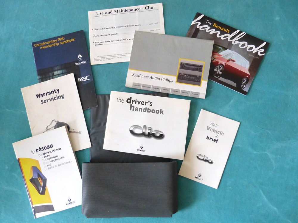 Renault Clio mk2 complete driver’s pack: handbook etc 1998-2002