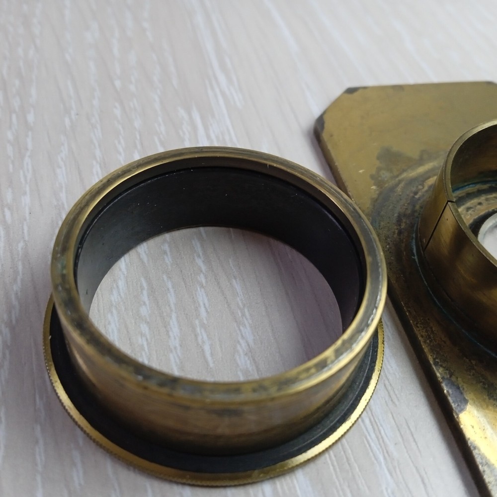 ANTIQUE BRASS COMPRESSORIUM SLIDE STAGE UK MICROSCOPE PART #0202
