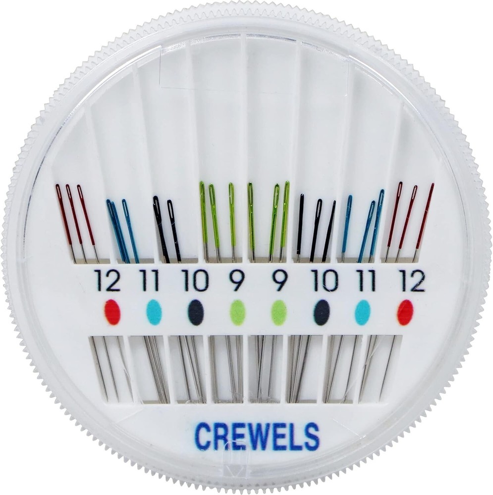 SINGER Crewel Needles in Dial Compact, Assorted Sized Sewing Needles, Multi