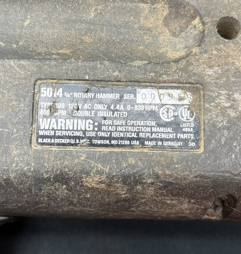 BLACK & DECKER 5014 INDUSTRIAL DRILL UNTESTED