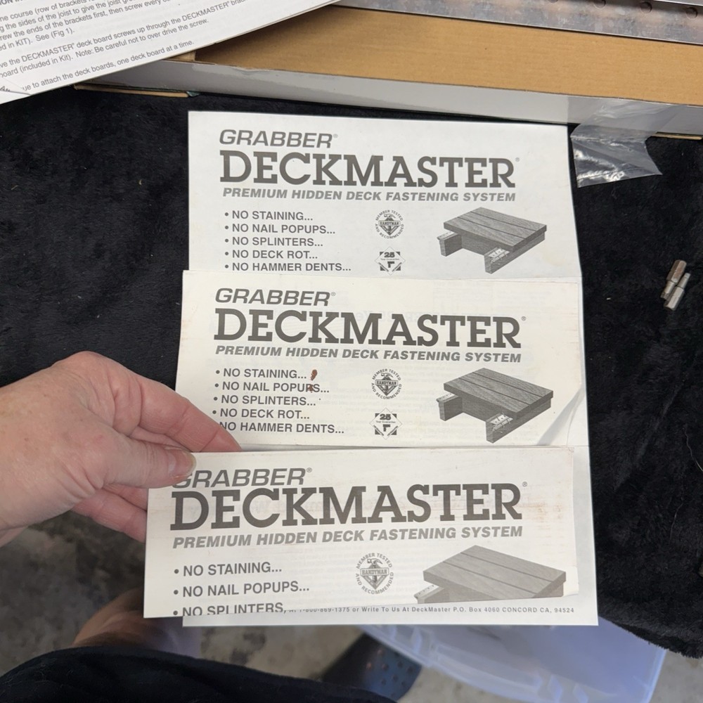 Grabber DECKMASTER DMP175-100 Hidden Bracket System 95% Complete w/ INSTRUCTIONS