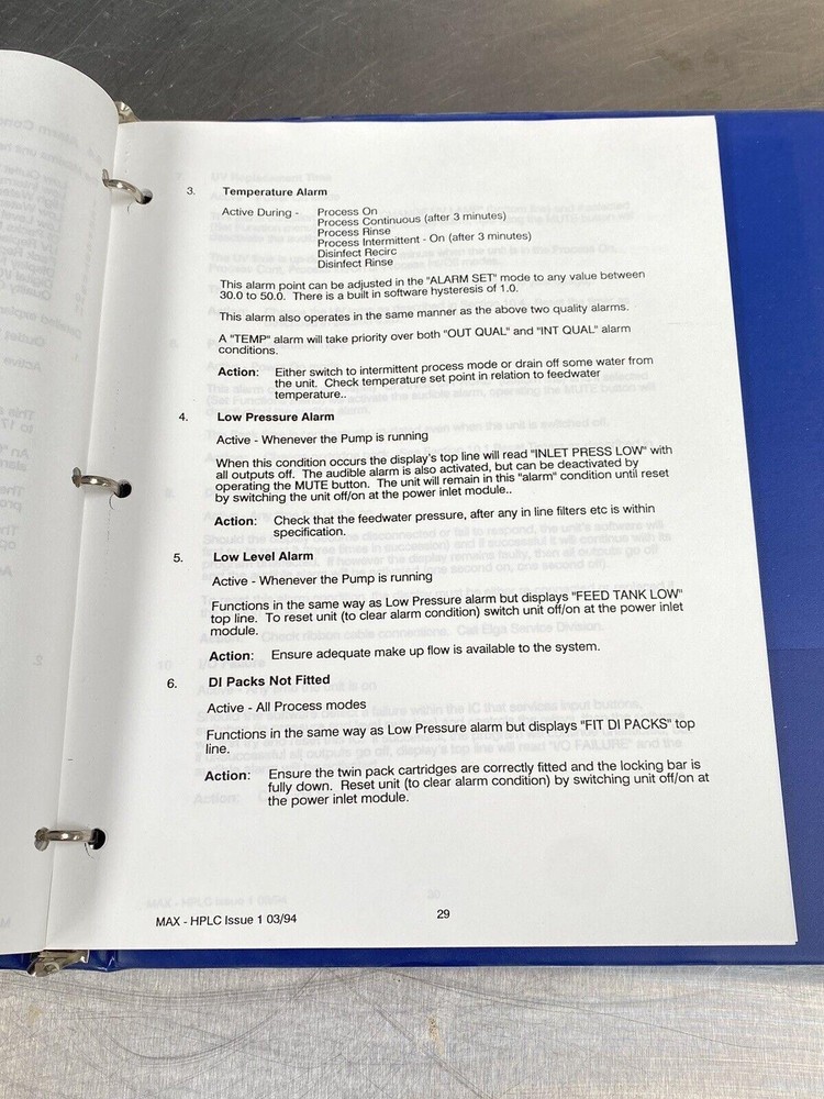 ELGA Elgastat Maxima Hplc - Manual / Users Guide / Instructions Book