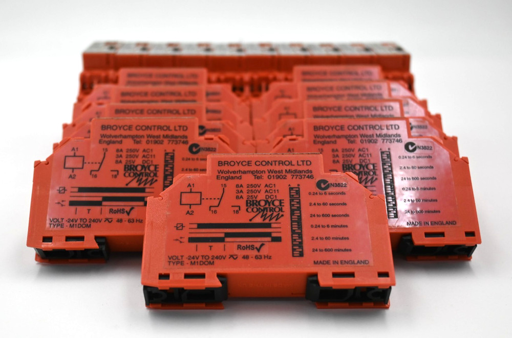 BROYCE CONTROL M1DOM MULTI FUNCTION TIME DELAY RELAY 24-240V 48-63HZ
