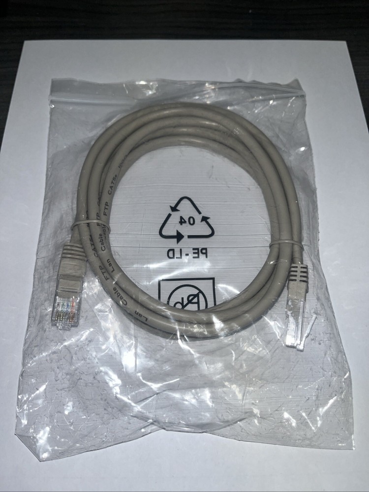 Cat5e Ethernet Patch Cable RJ45 Straight Through 7ft Gray