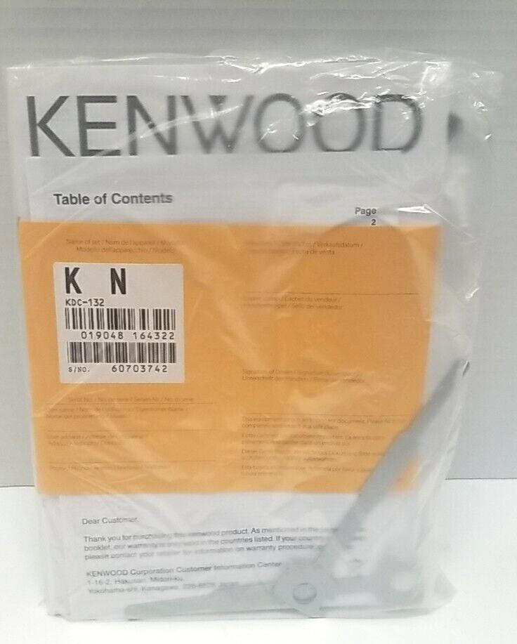 Kenwood KDC-132 CD Player in Dash Receiver-Open Box Never Installed