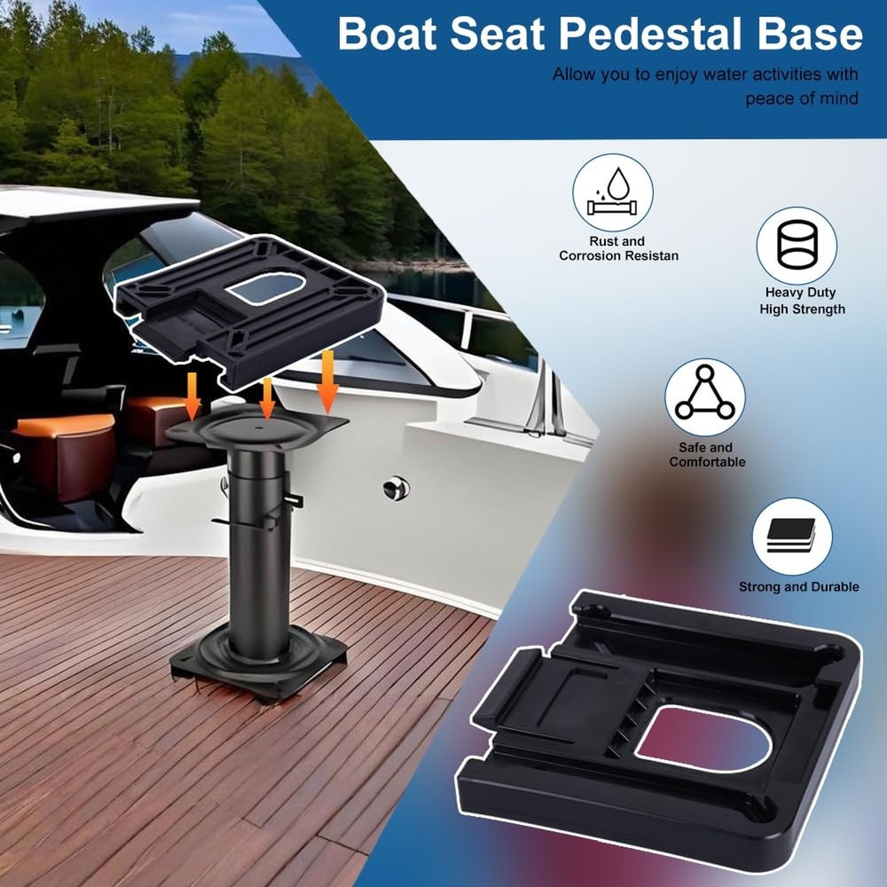 7" x 7" Quick Release Removable Boat Seat Bracket Mount