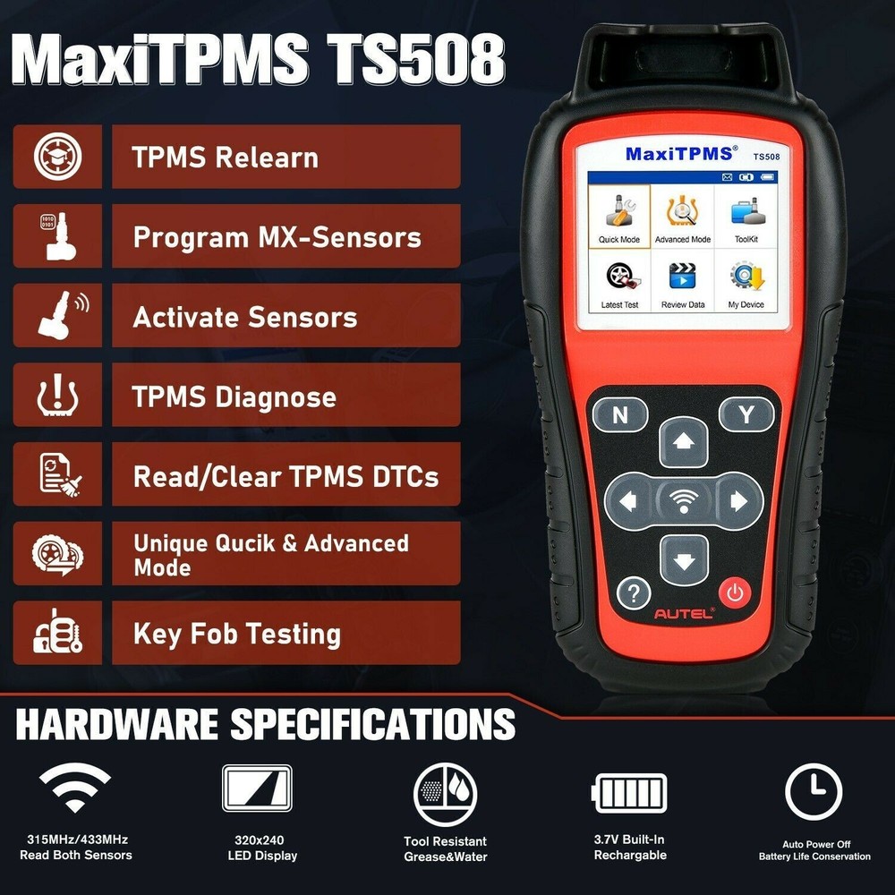 Autel MaxiTPMS TS508WF TPMS Relearn Tool TPMS Sensors Activate/Reset/Programming