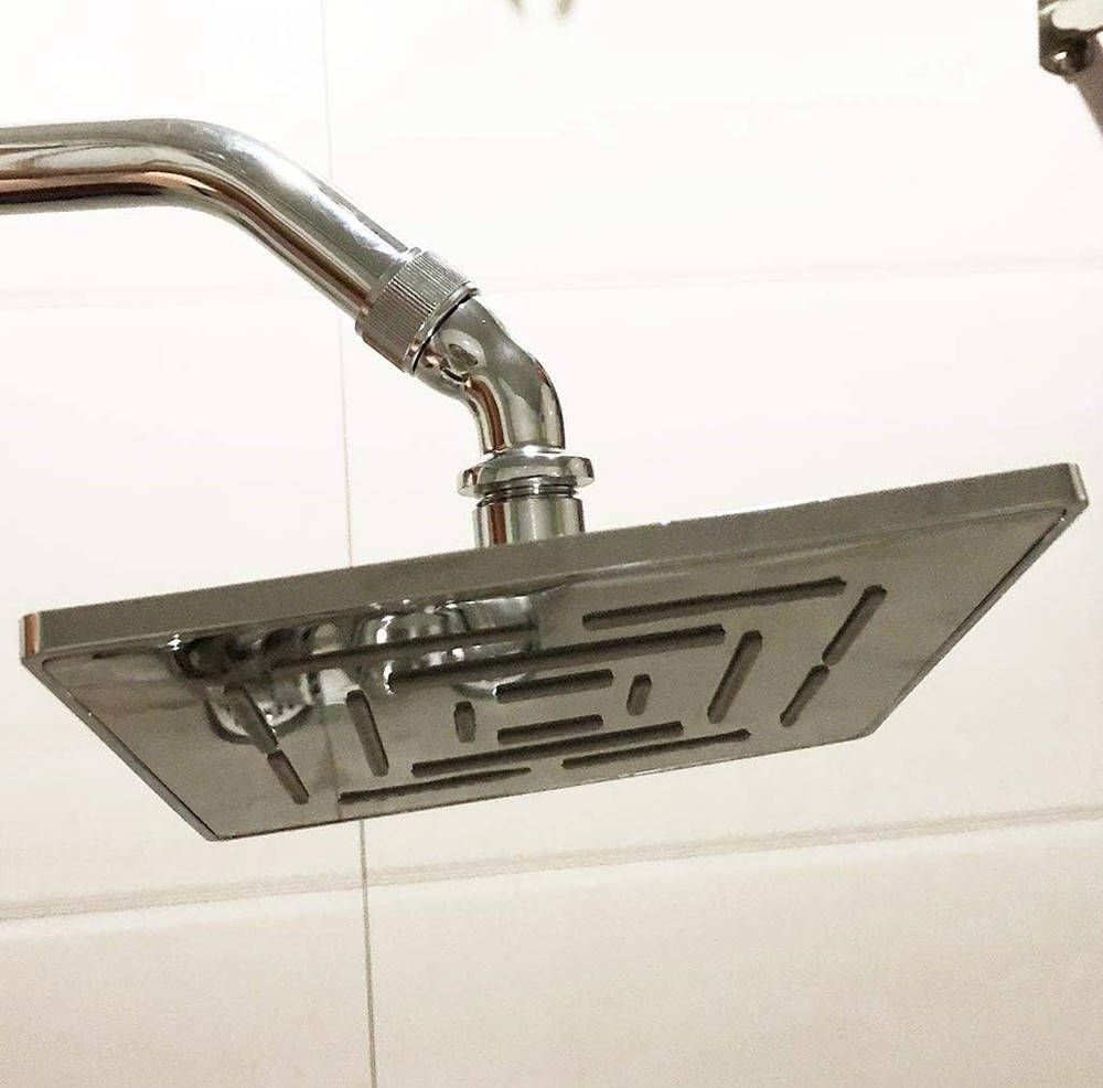 Brushed Nickel 45-Degree Shower Head Elbow Adapter - Solid Brass & Compact