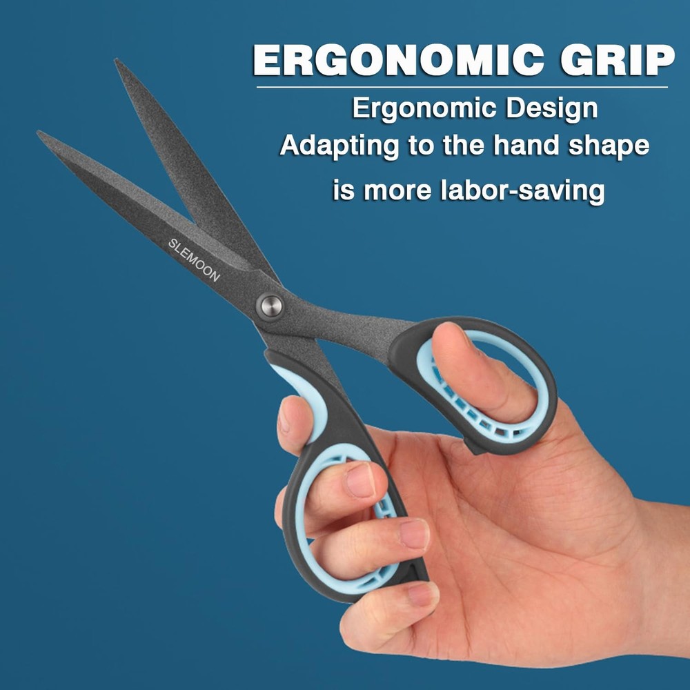 3 Pack 8" Titanium All Purpose Scissors, NonStick,Professional Stainless Stee...