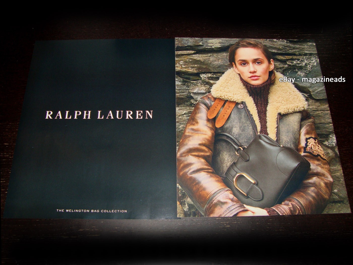 RALPH LAUREN 2-Page PRINT AD Fall 2022 QUINN MORA Wellington Bag BON DUKE