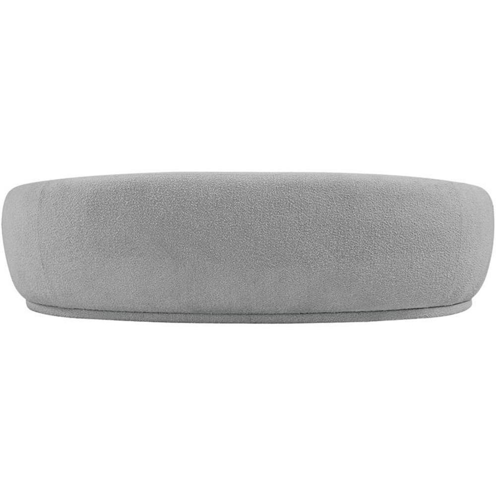 Pemberly Row Contemporary Boucle Fabric Sofa With Rounded Back in Gray