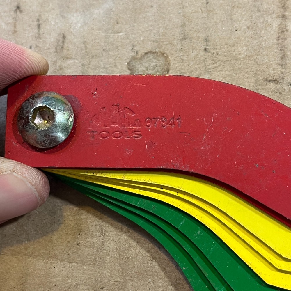 Mac Tools (BT97841A) Disc Brake Lining Gauge 8-pc Set Used