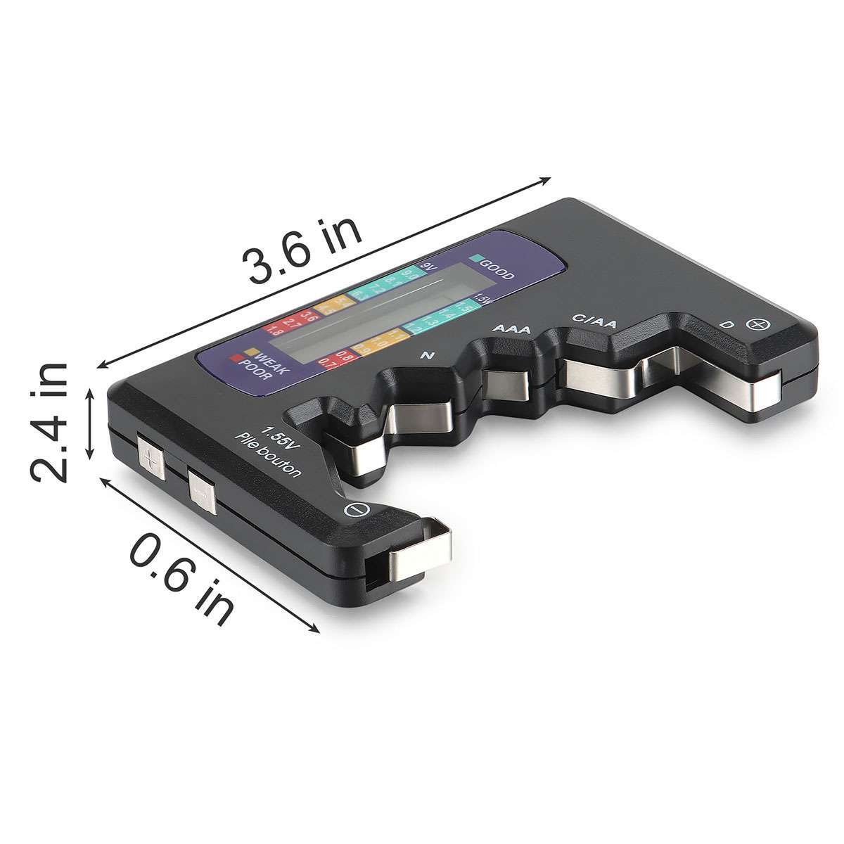 Battery Volt Tester Checker Universal For AA AAA C D 9V 1.55V Cell Coin Battery