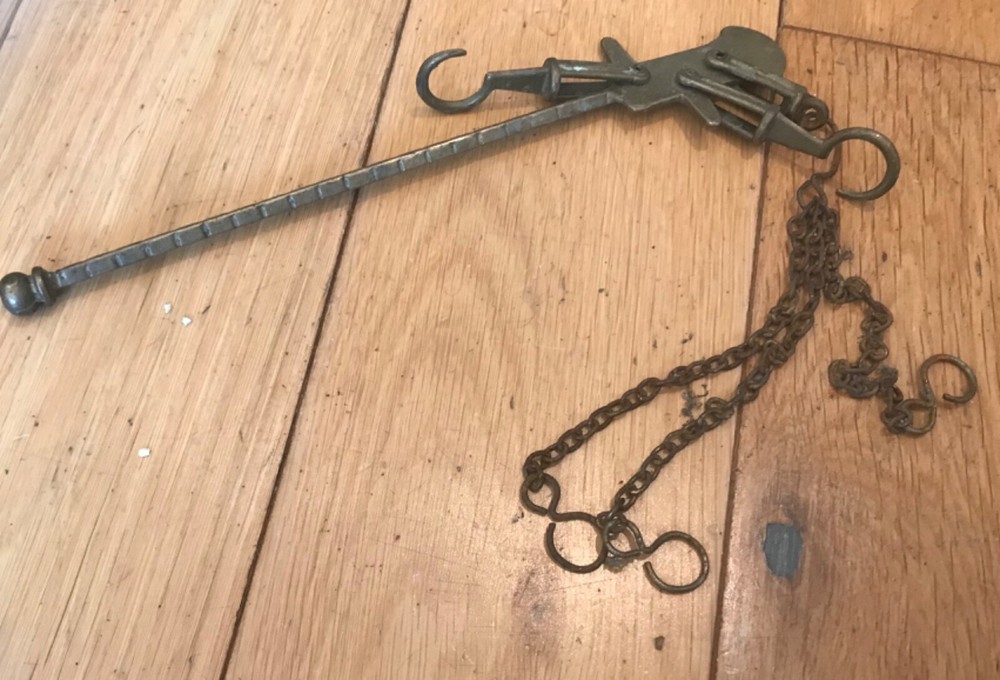 Vintage Hanging Balance Beam Brass Scale CD2