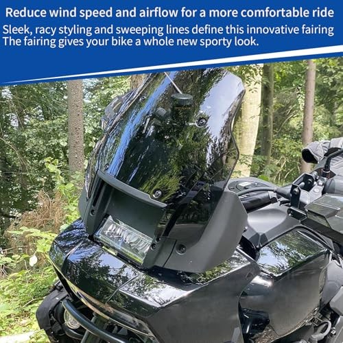 Motorcycle Windscreen Windshield Deflector Front Fairing Airflow Black Smoke