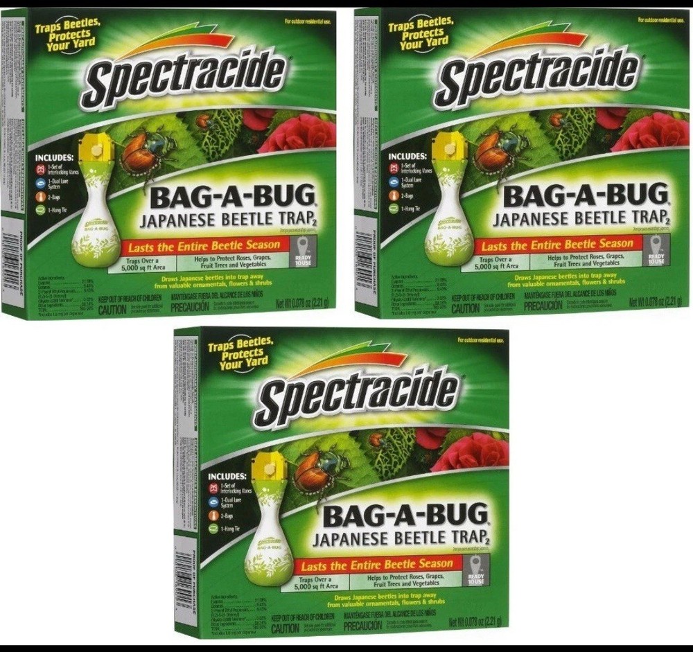 3 Pack Spectracide Bag A Bug Japanese Beetle Trap 16901