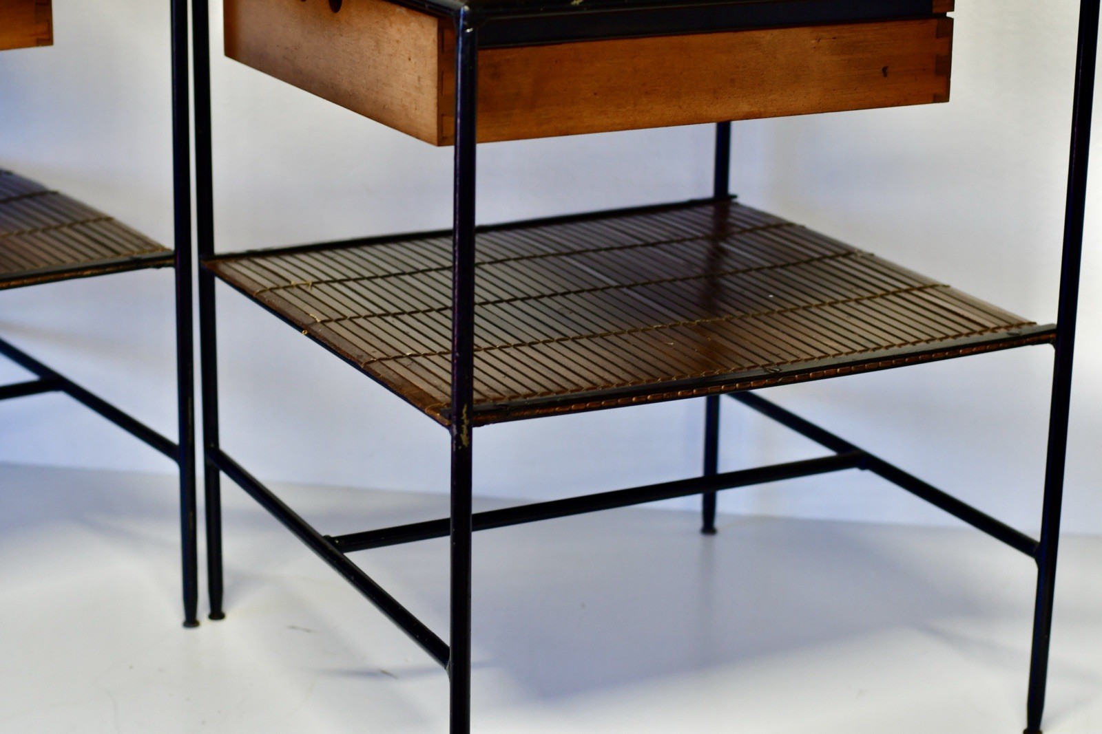 Mid Century Modern Pair of PAUL MCCOBB Wrought Iron PLANNER GROUP End Tables