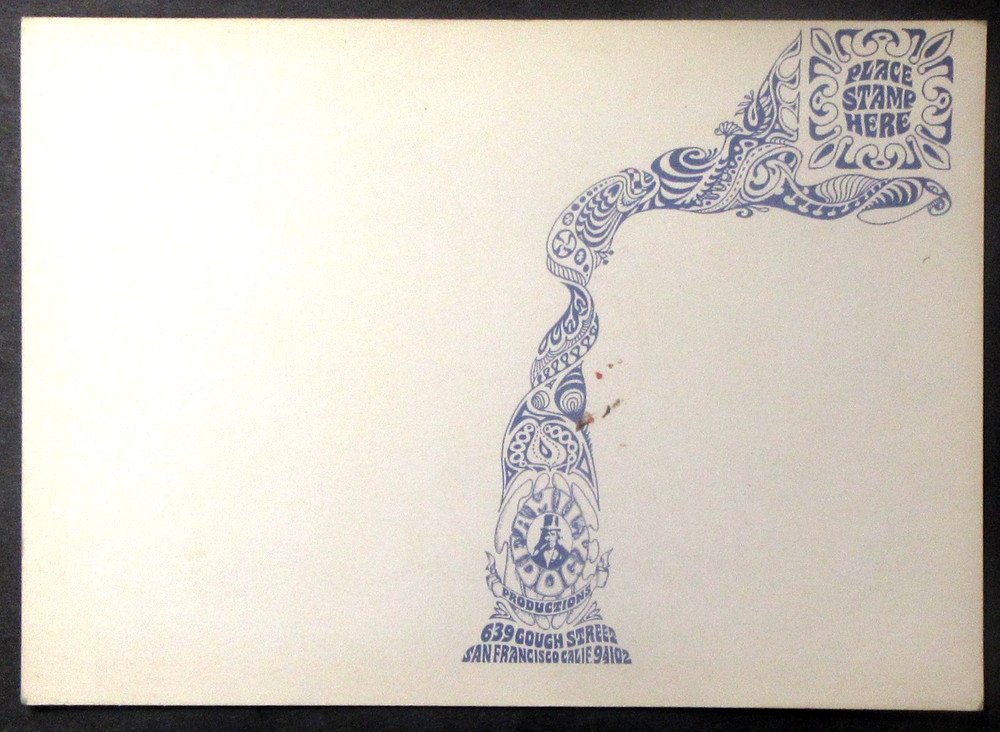 1968 IRON BUTTERFLY Avalon Ballroom Postcard FD-122 rock concert postcard unused