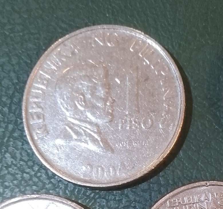 Philippines One Peso Coin x 5 - Circulated - Five Different dates