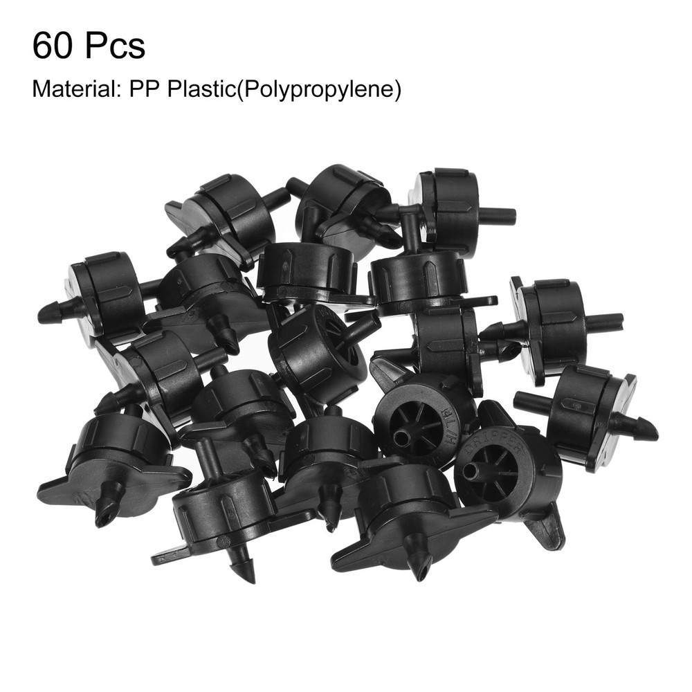 Adjustable Emitter Drip 4L/H 360 Degree Black 60pcs