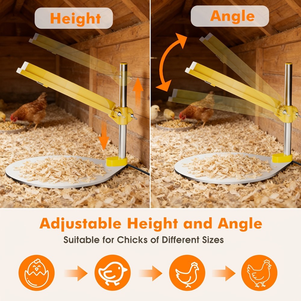 Chick Brooder Heating Plate 45W Brooder Heater for Chicks with Adjustable Height