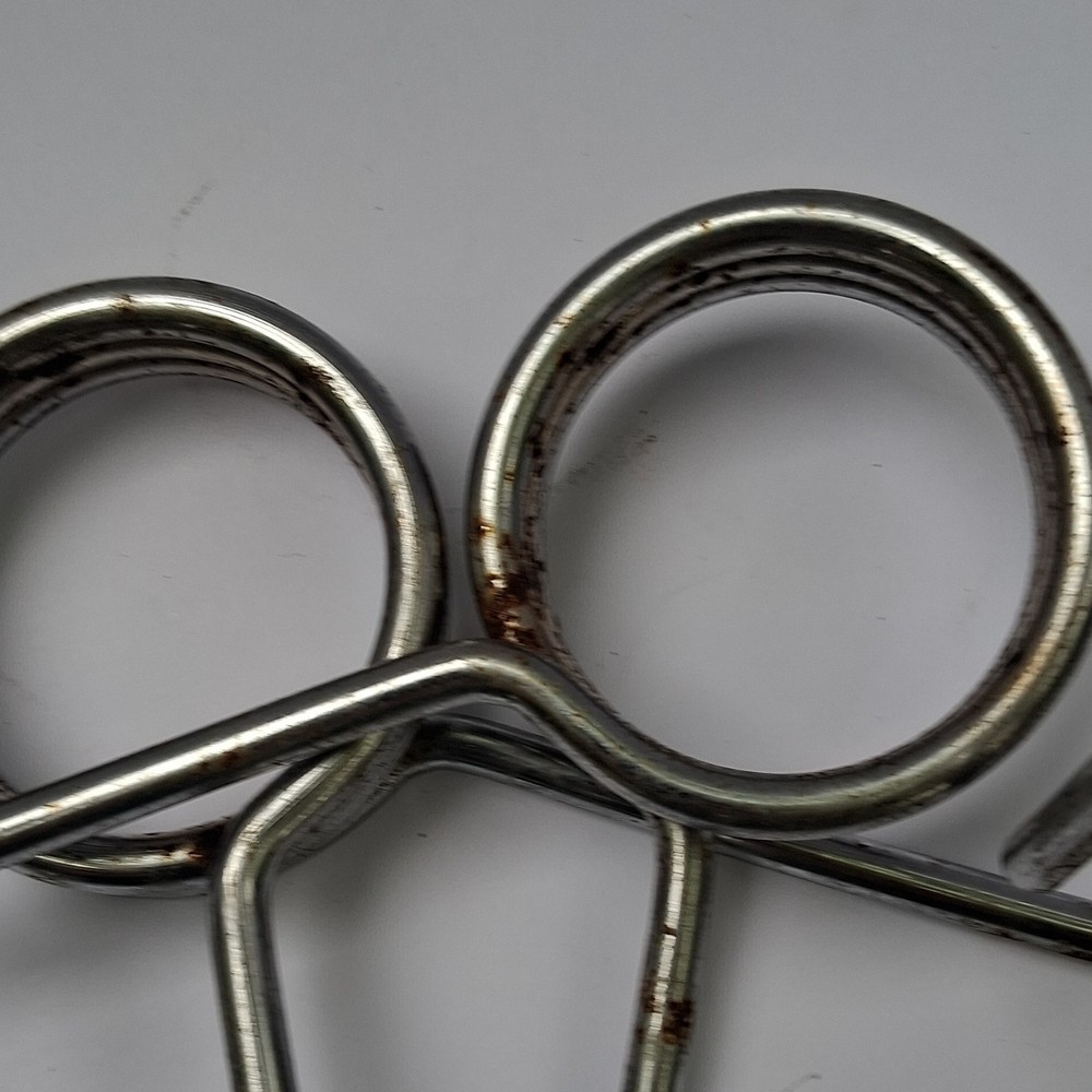 Chrome Olympic Barbell Collars Pair Silver Spring Clips Weight Lifting Set