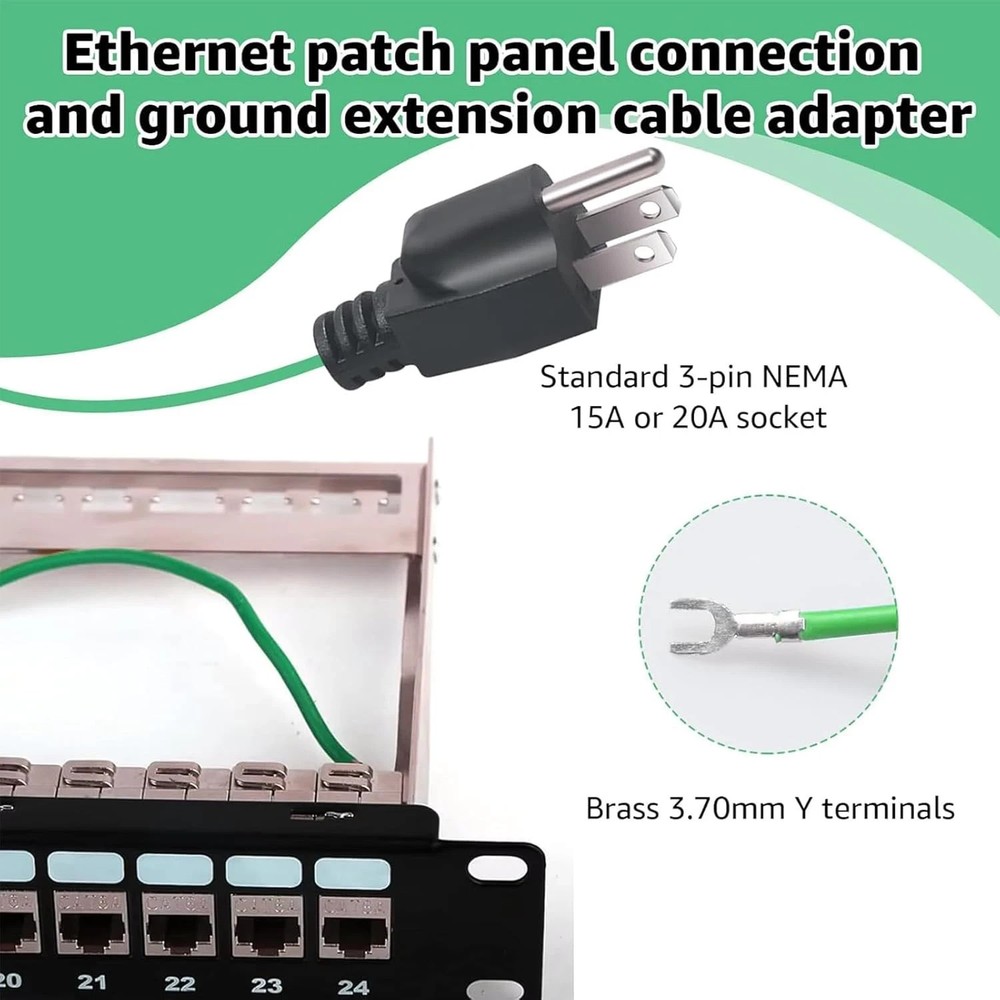 Shielded Ethernet Patch Panel Bond Ground Plug Adapter, Grounding Patches Earthi