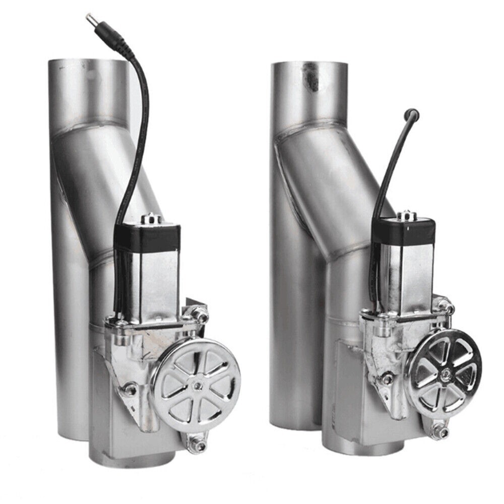 2pcs 3"Electric Downpipe E-Cut Out Valve + One Controller Remote Kit