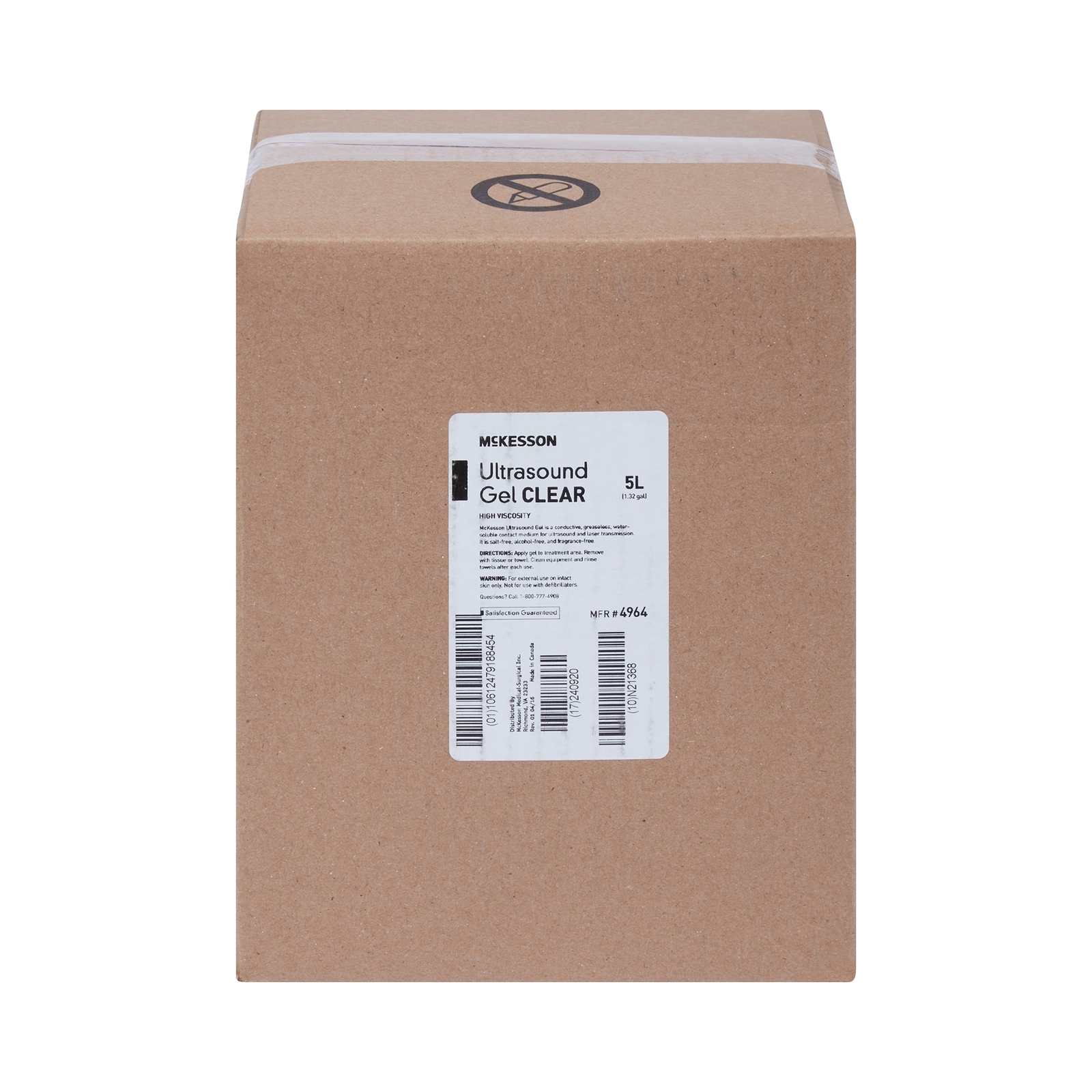 McKesson Clear Ultrasound Gel Transmission Ultrasonic Water Soluble 4 Containers