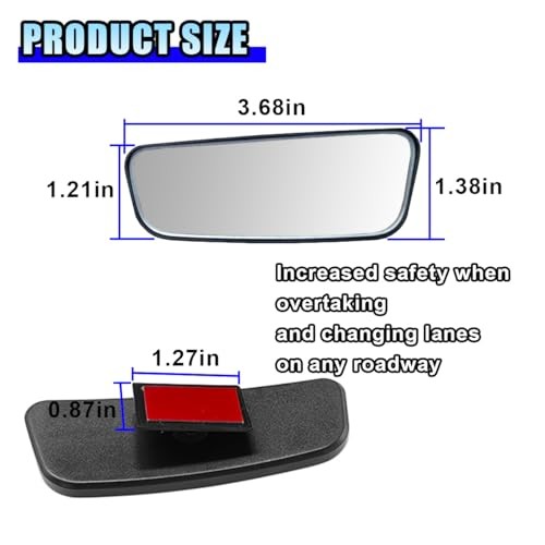 2PCS Rectangle Blind Spot Mirror for Car, Adjustable Wide Angle Mirror Framed