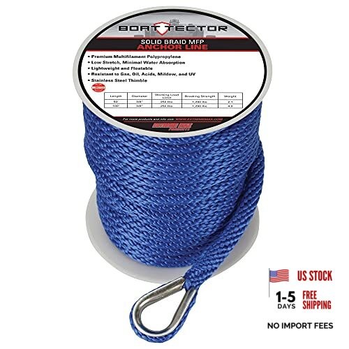 3006.3478 BoatTector Solid Braid MFP Anchor Line with Thimble - 1/2" x 100',