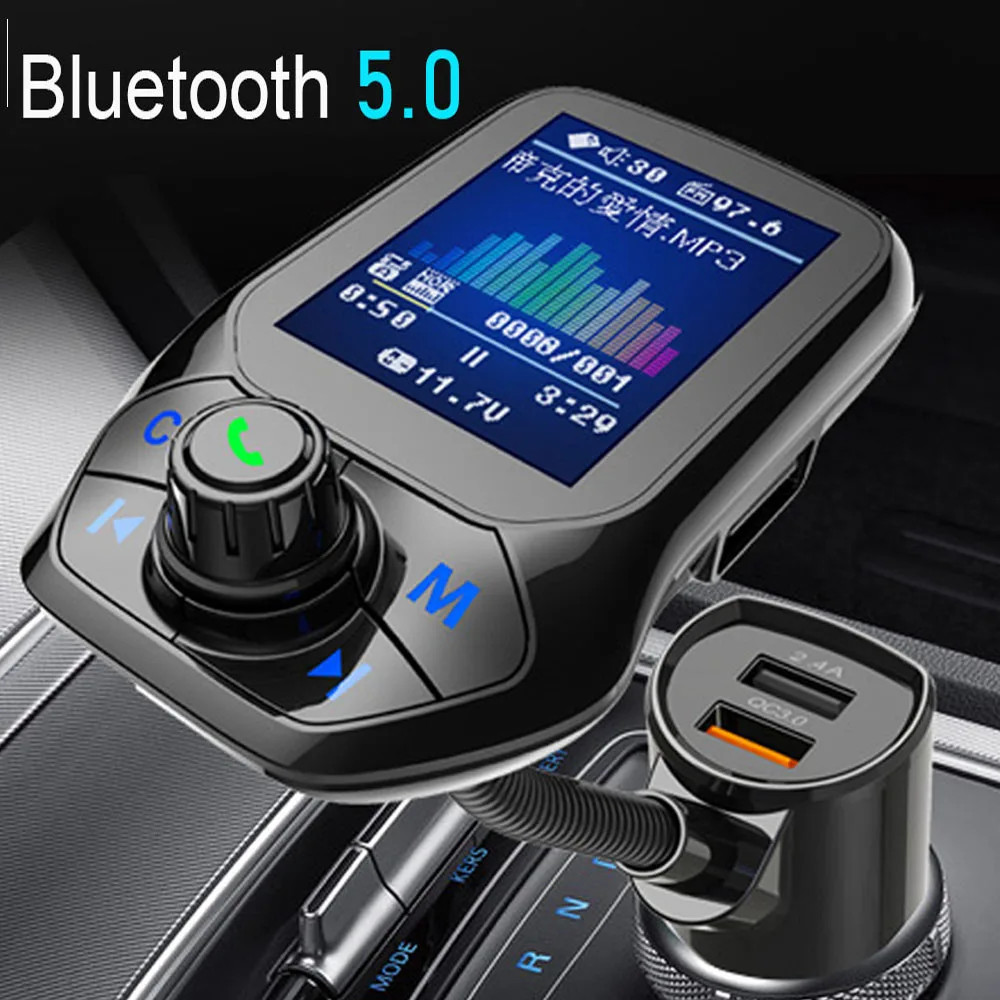 Car MP3 Music Player Bluetooth5.0 Receiver FM Transmitter Dual USB QC3.0 Charger