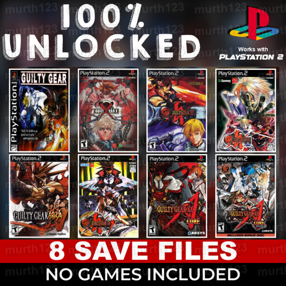 Guilty Gear PSX PS1 PS2 Memory Card 100% Unlocked All Characters Items Modes