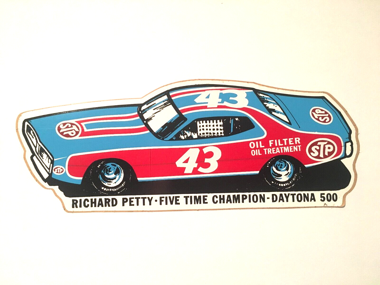 1974 STP RICHARD PETTY 5 TIME NASCAR CHAMPION DAYTONA 500 VINTAGE DECAL STICKER