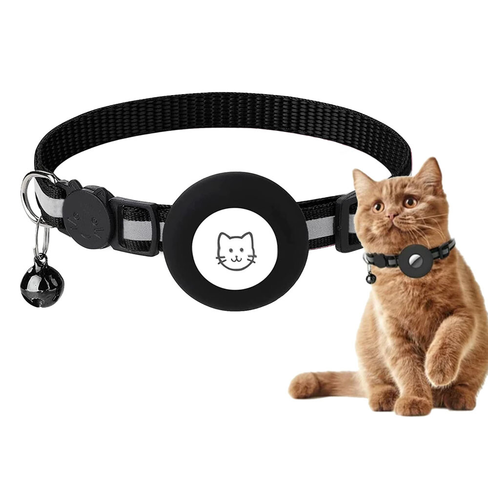 Cat Collar Holder Case for Apple Airtag Kitten Dog Breakaway Reflective Air Tag