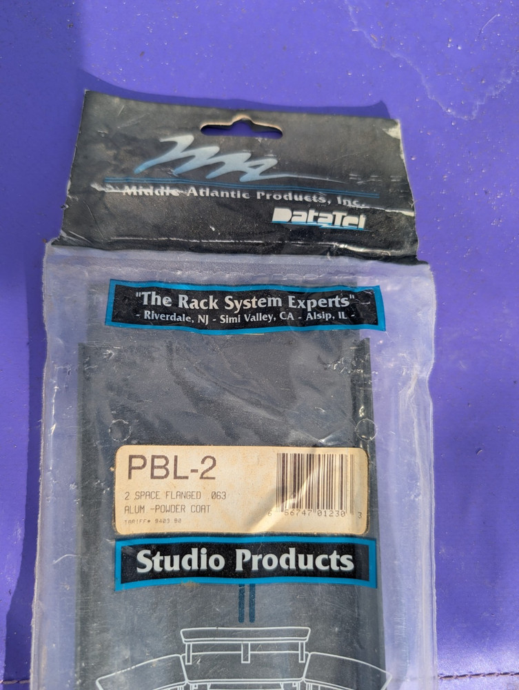 Middle Atlantic PBL-2 Flanged Blank Aluminum Panel Black