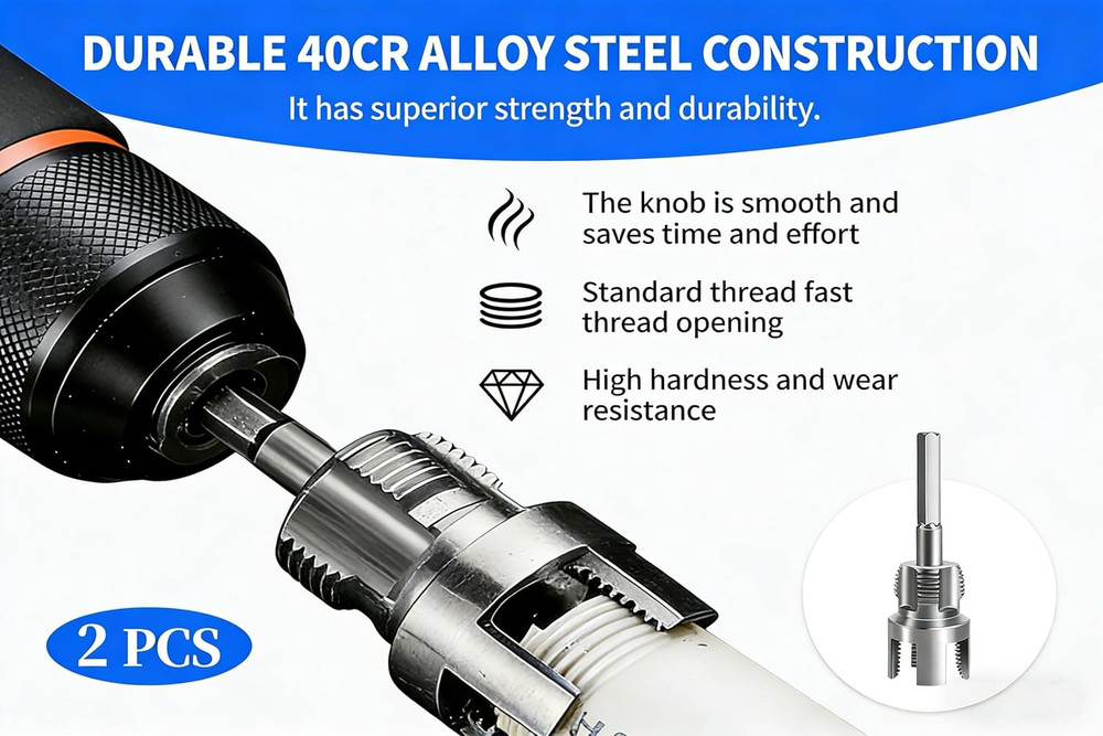 PVC Pipe Threader Kit – 4 in 1 Internal & External Pipe Threading Tool for PVC,