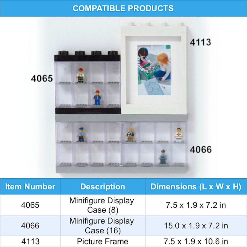 LEGO Storage Products: 40660603X3 Minifigure Display Case 16 (Pack of 3) Black