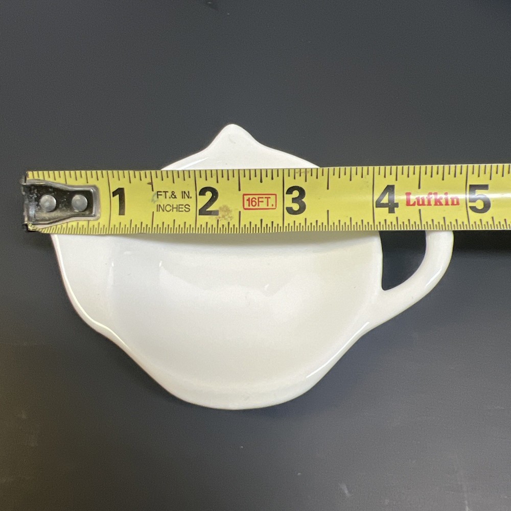 Tea Bag Holders Teapot Shaped White Ceramic Stacking Set/6 *Read*