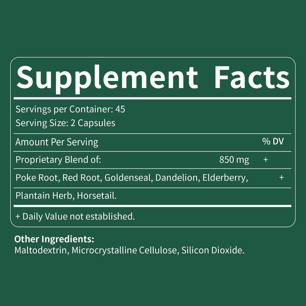 Lymphatic Support Herbal Complex Extract ~ Poke Root Extract for Lymph System...