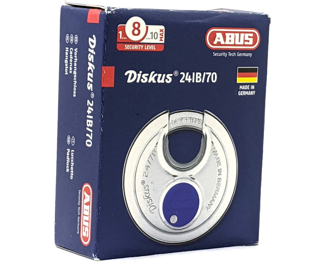 ABUS 24IB/70 Diskus Round Padlock - KEYED Different - Made in Germany