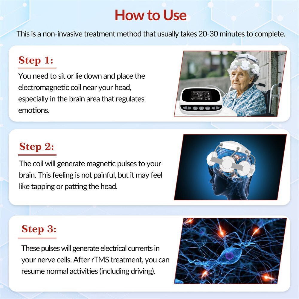 Home Use TMS Therapy Device Deep Brain Stimulation Regulates Sleep Cycle