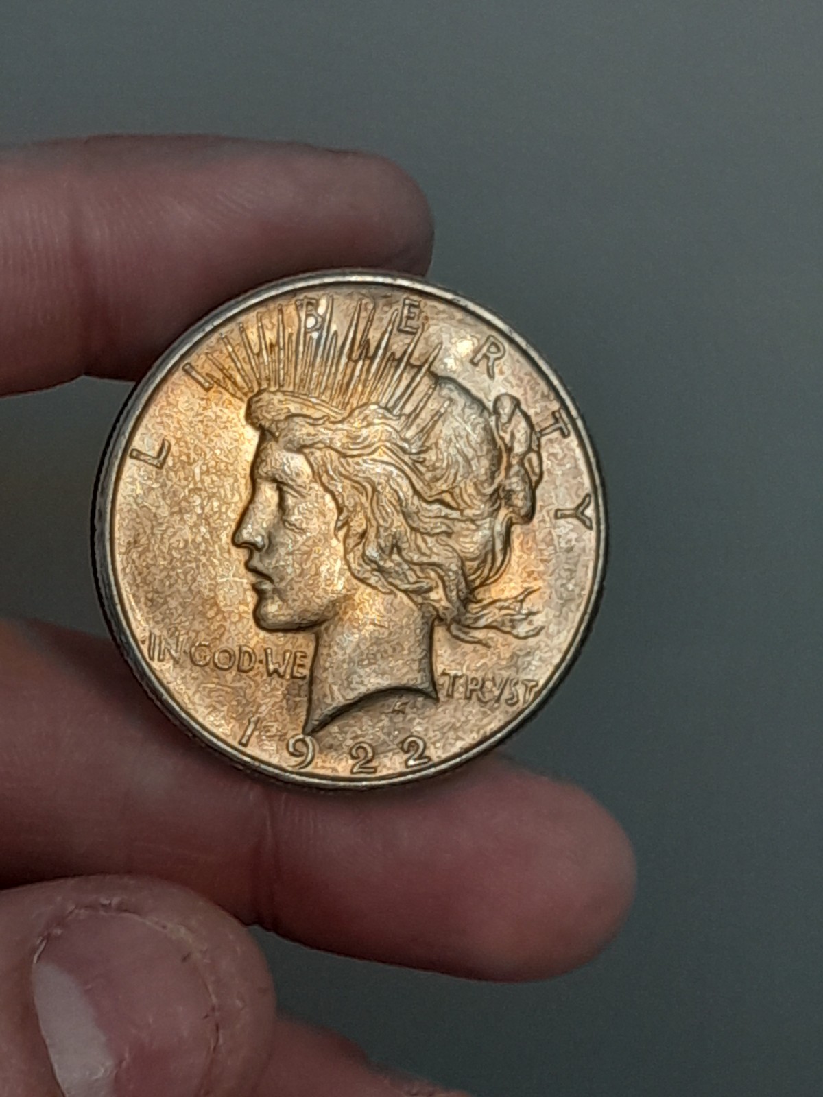 1922- S Peace Dollar Toned #5