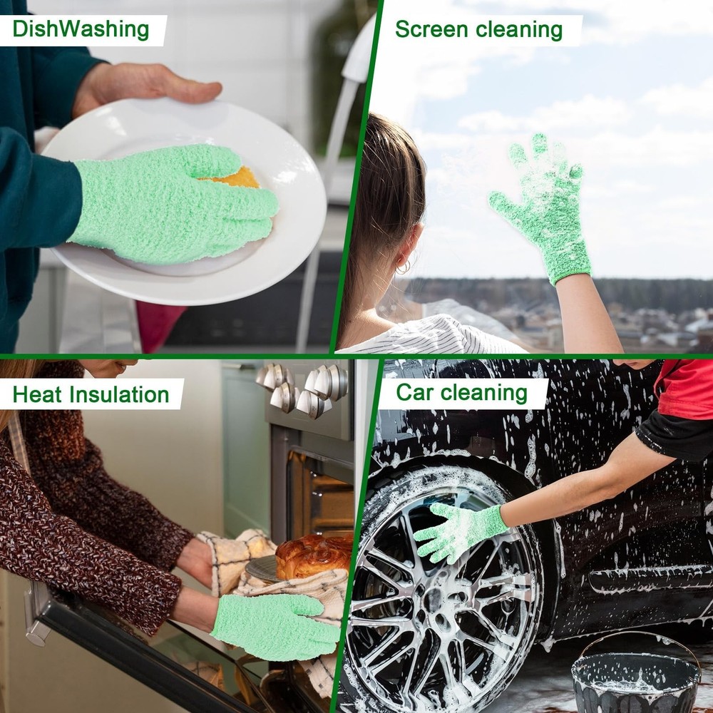 Plant Dusting Gloves, Microfiber Dusters for Cleaning Kitchen Indoor Mitt for...
