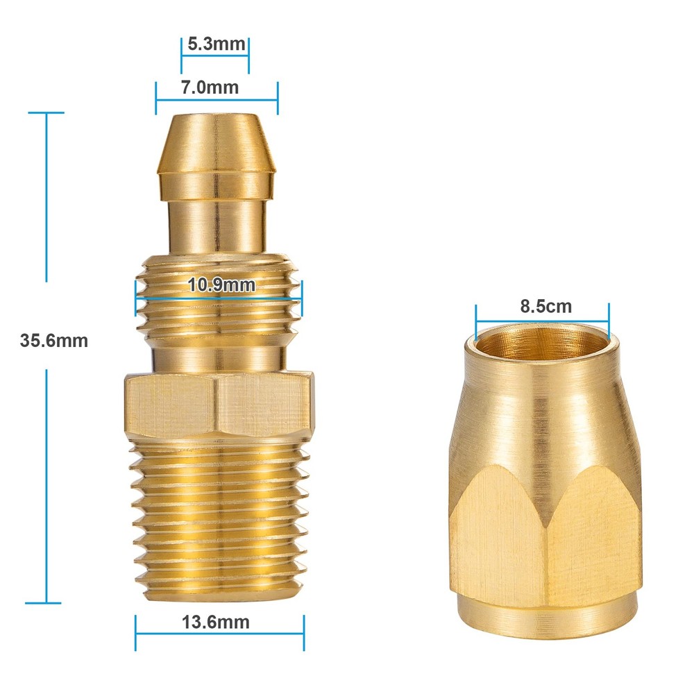 Breezliy Premium Solid Brass 2PCS Reusable Replacement 1/4 Inch, Bronze