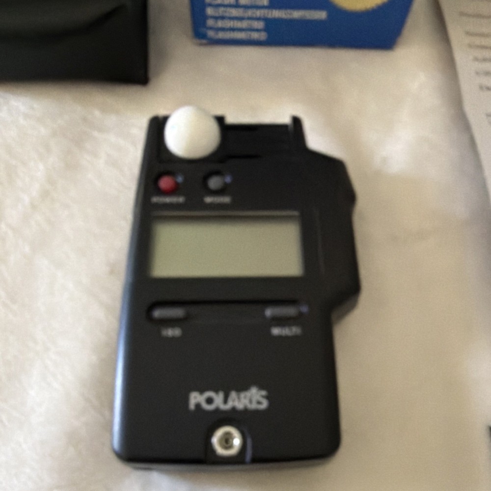 New Polaris Flash Meter Digital Display for Camera with Case, Strap, Manual