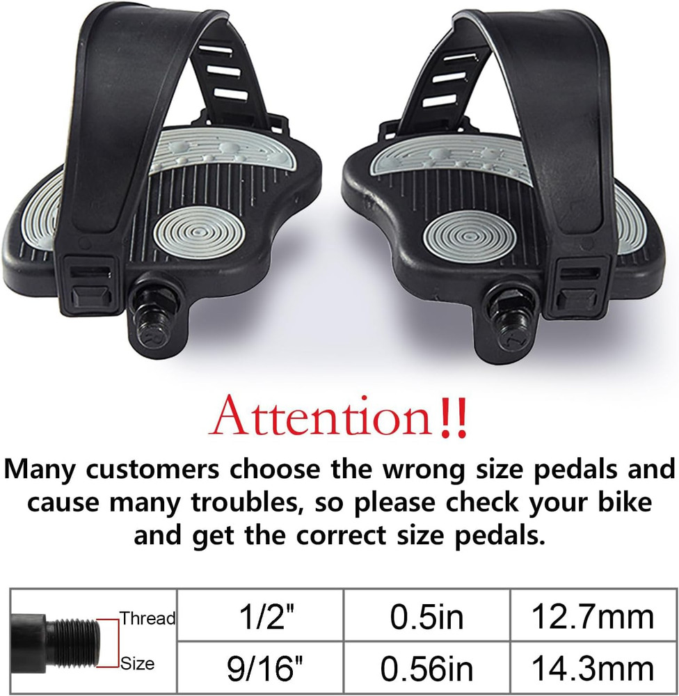 Replacement Pedals with Straps for Peloton and Spin Bikes