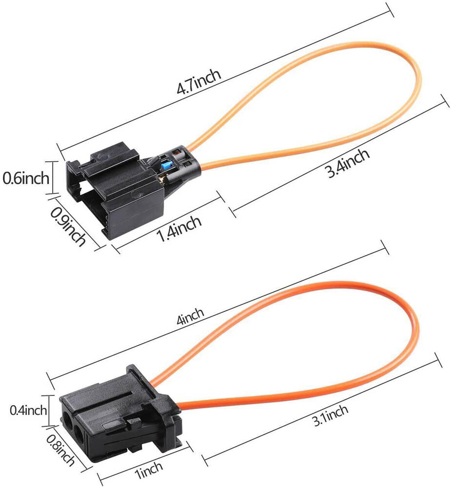 For MERCEDES BMW MOST fiber optic loop bypass Male & Female kit adapter 4Sets US
