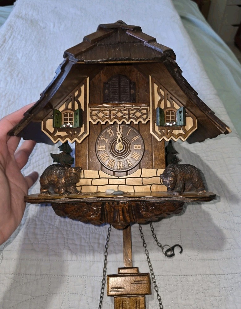 Vintage Germany Musical Cuckoo Clock Missing Backing & Weights
