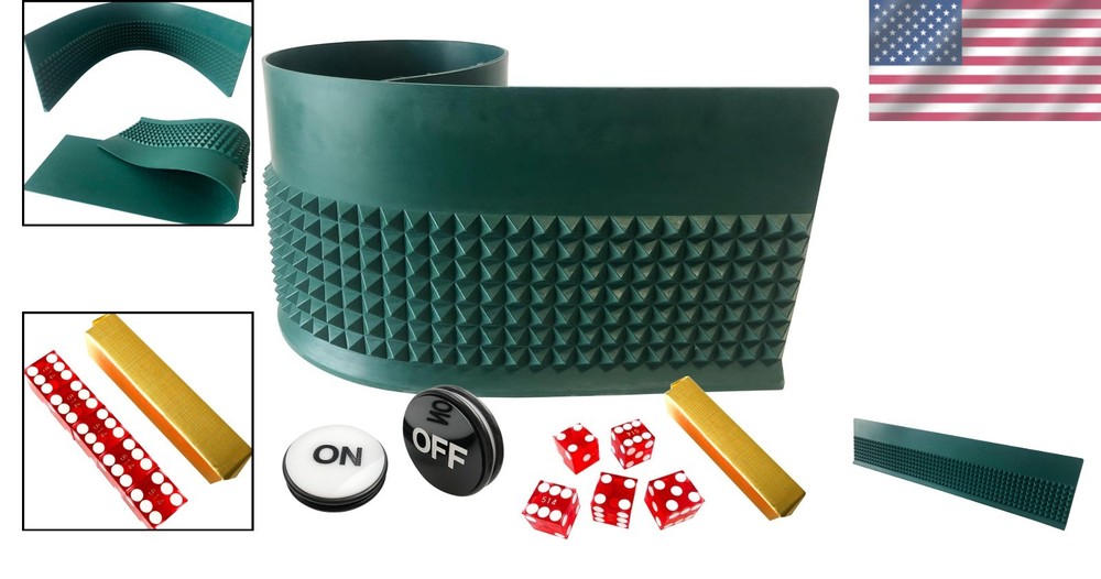 Deluxe Craps Table Top Set with Diamond Bumper, AAA Precision Dice, and Button